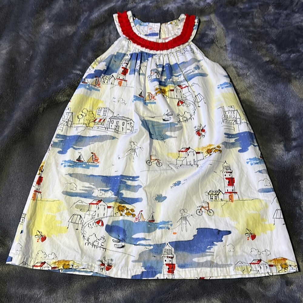 Cutey Couture Beach Lighthouse Summer Theme Sleeveless Dress size 4/5